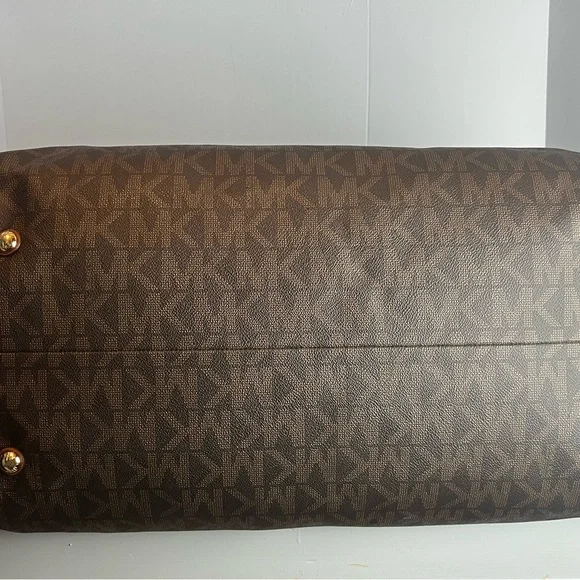 Michael Kors Dark Brown Monogram Duffel Bag Weekender - Picture 11 of 16